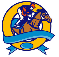 Horse and jockey racing