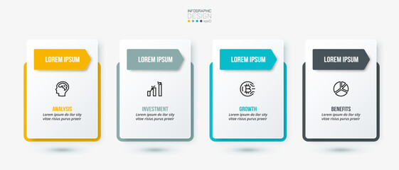 Naklejka na ściany i meble Business concept infographic template with option. 