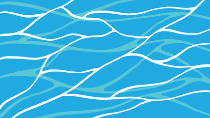 Illustration of a blue ocean in high resolution horizontal vector illustration. Blue water wave background.