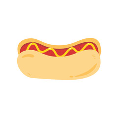 Hotdog cartoon icon illustration
