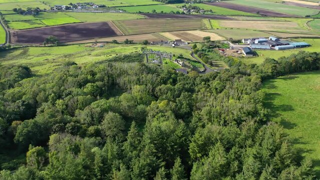Aerial view of St. Aidans yt Magilligan in Northern Ireland, UK