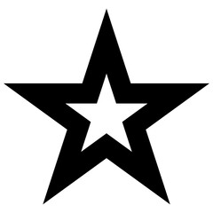 Obraz premium Star flat icon with outline and sharp angles. Isolated vector illustration