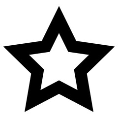 Fototapeta premium Star flat icon with outline and sharp angles. Isolated vector illustration