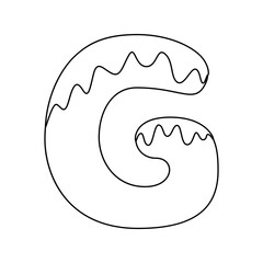 Coloring page with Letter G for kids