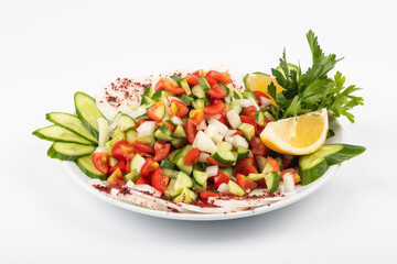 vegetarian salad on a white background