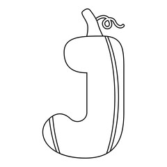 Coloring page with Letter J for kids