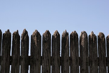 Fototapeta premium wooden fence with sky