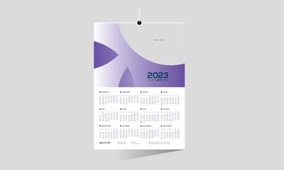 2023 wall vector calendar design
