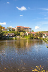 Fototapeta na wymiar Nelahozeves Chateau, view over Vltava river. Czech Republic.