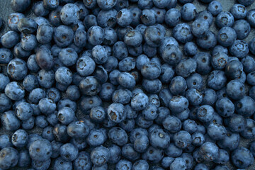 Fototapeta na wymiar Ripe sweet blueberry. Fresh blueberries background with copy space for your text. Vegan and vegetarian concept. The macro texture of blueberry berries. Texture blueberry berries close up