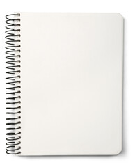 Blank notebook on a white background - obrazy, fototapety, plakaty