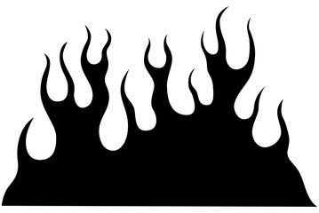 Fire flames isolated on white background. Tribal tattoo design.