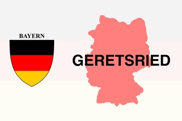 Geretsried: Illustration mit dem Ortsnamen der deutschen Stadt Geretsried im Bundesland Bayern