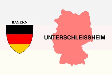 Unterschleißheim: Illustration mit dem Ortsnamen der deutschen Stadt Unterschleißheim im Bundesland Bayern