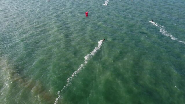 kite surfing on the beach