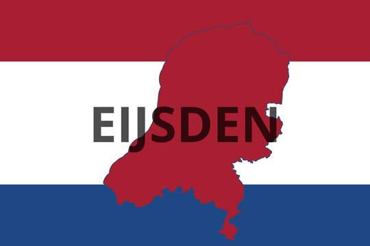 Eijsden: Illustration mit dem Namen der niederländischen Stadt Eijsden in der Provinz Limburg