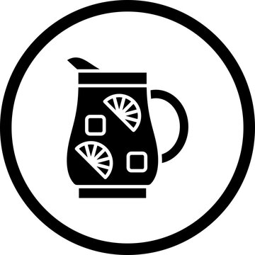 black pitcher with lemon slices clip art preview