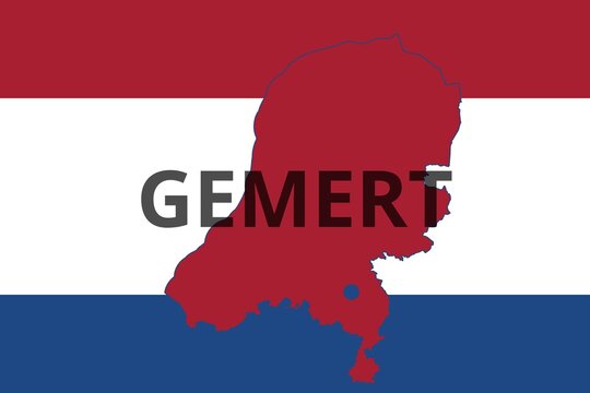 Gemert: Illustration mit dem Namen der niederl&auml;ndischen Stadt Gemert in der Provinz Noord-Brabant