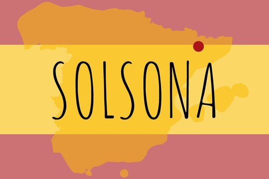 Solsona: Illustration mit dem Namen der spanischen Stadt Solsona