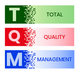 TQM - total quality management. Platform. business concept background. Vector illustration for website banner, marketing materials, business presentation, online advertising
