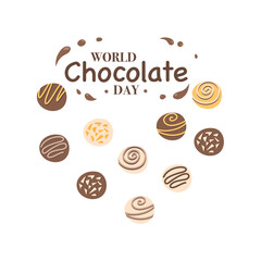 Flat world chocolate day illustration