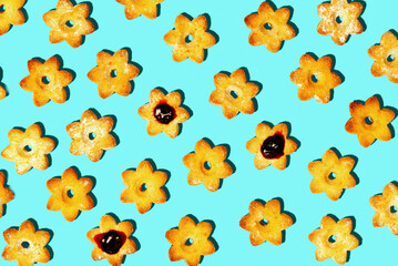 Sweet cookie star print with plain background