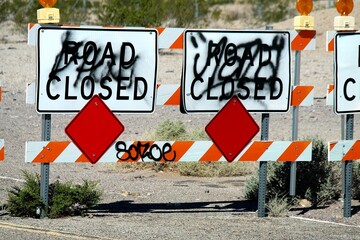 Road Closed Death Valley, California