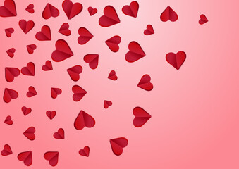 Maroon Color Hearts Vector Pink  Backgound. Love