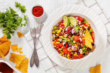 Black Bean Salad with Black-Eyed Peas and veggies