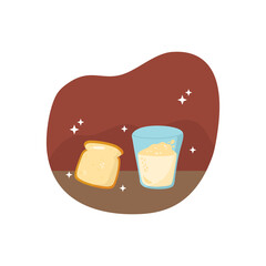 Delicious tasty breakfast cartoon