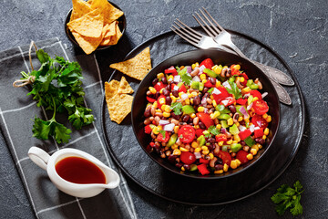 Black Bean Salad with Black-Eyed Peas and veggies
