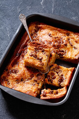 pumpkin chocolate chips sheet cake, top view