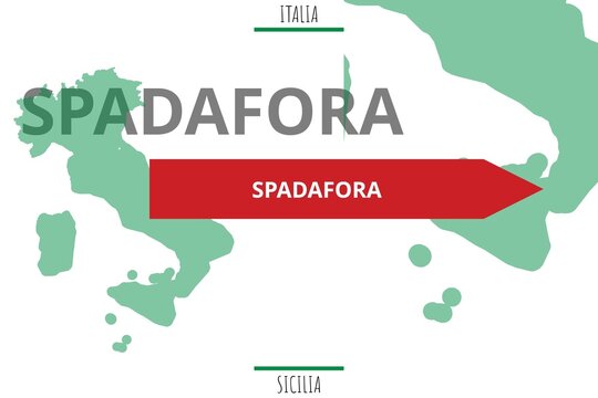 Spadafora: Illustration mit dem Namen der italienischen Stadt Spadafora