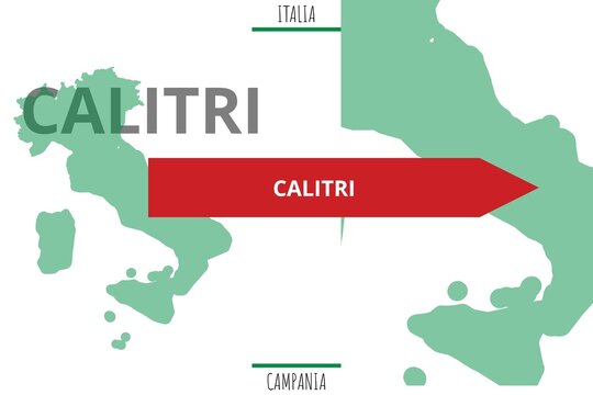 Calitri: Illustration mit dem Namen der italienischen Stadt Calitri
