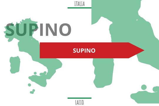 Supino: Illustration mit dem Namen der italienischen Stadt Supino