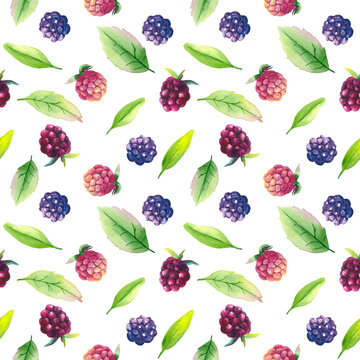 Watercolor Berry Seamless Pattern