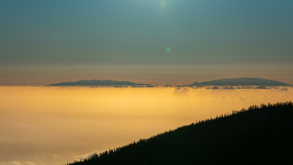 The landscape from Tenerife of La Palma Island