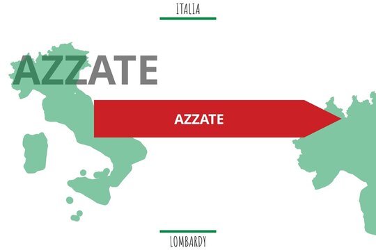 Azzate: Illustration mit dem Namen der italienischen Stadt Azzate