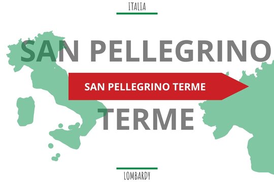 San Pellegrino Terme: Illustration mit dem Namen der italienischen Stadt San Pellegrino Terme