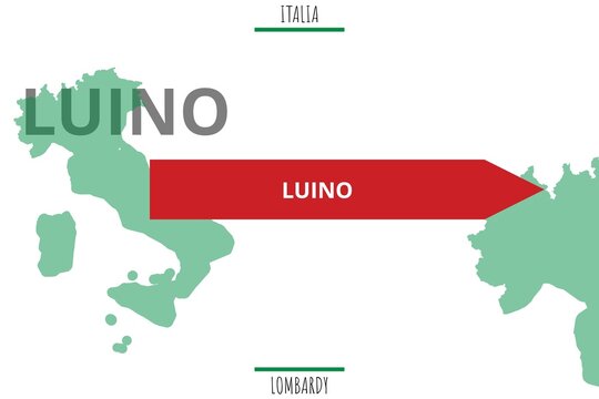 Luino: Illustration mit dem Namen der italienischen Stadt Luino