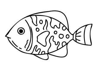 Fish illustration, underwater creature. PNG with transparent background.