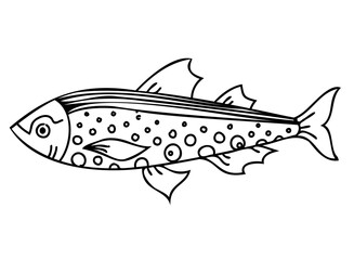 Fish illustration, underwater creature. PNG with transparent background.