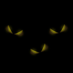 Naklejka premium ghost eye illustration in the middle of the night that shines and is scary