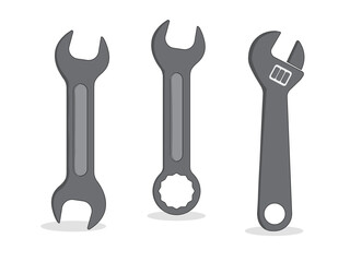 Art illustration symbol icon object work tools design handy worker logo of wrench