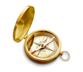 Fotobehang Brass antique compass  on background © BillionPhotos.com