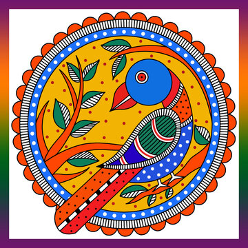 Madhubani painting peacock  KanchanHarsh  Paintings  Prints Ethnic  Cultural  Tribal Asian  Indian Indian  ArtPal