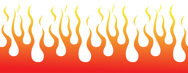 Fire flames isolated on white background. Tribal tattoo design.
