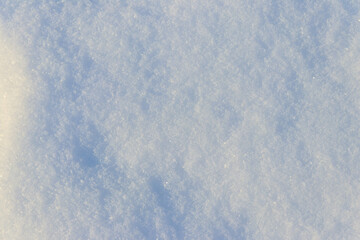 Texture of the white snow. Winter background
