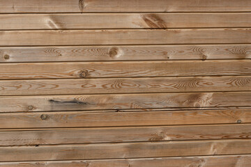 Fototapeta premium Wood texture background. The texture of the wall is covered with wood. Treated tree. Repairs. Frame construction material. Thin covering board. Lining. Natural wood. 