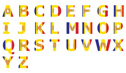 3D Flag of Andorra on text